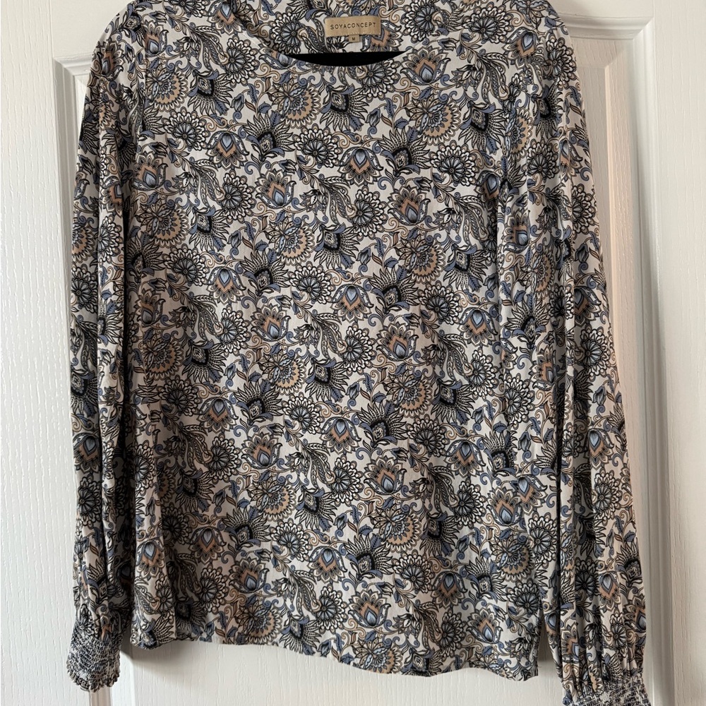 Soyaconcept Elegant Floral Blouse - Black, Blue, Cream Bought in Ireland